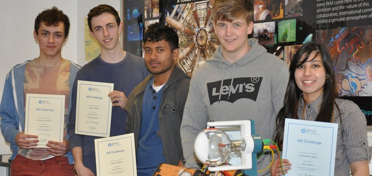 Image of Physics students at Ashton Sixth Form College live up to the Physics Challenge!