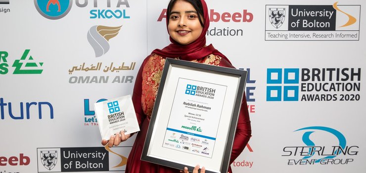 Image of Nabilah wins at the British Education Awards