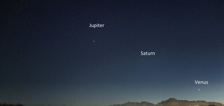 Image of Physics spot Jupiter, Saturn and Venus in the sky
