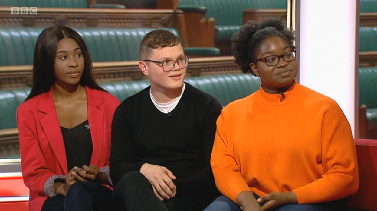 Students on the BBC's North West Tonight sofa